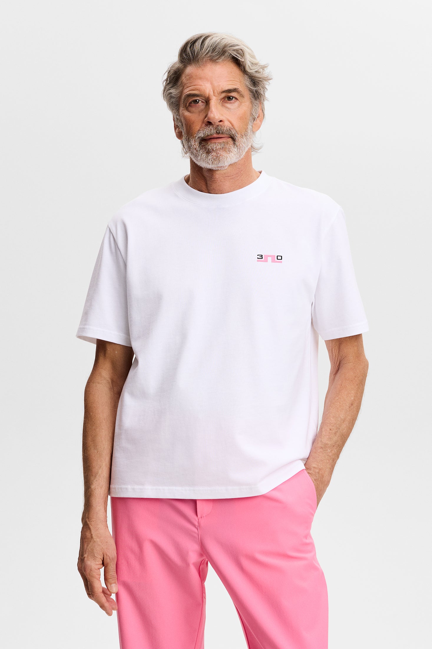 J.Lindeberg 30Y Hale t-shirt in white · view 3 of 4