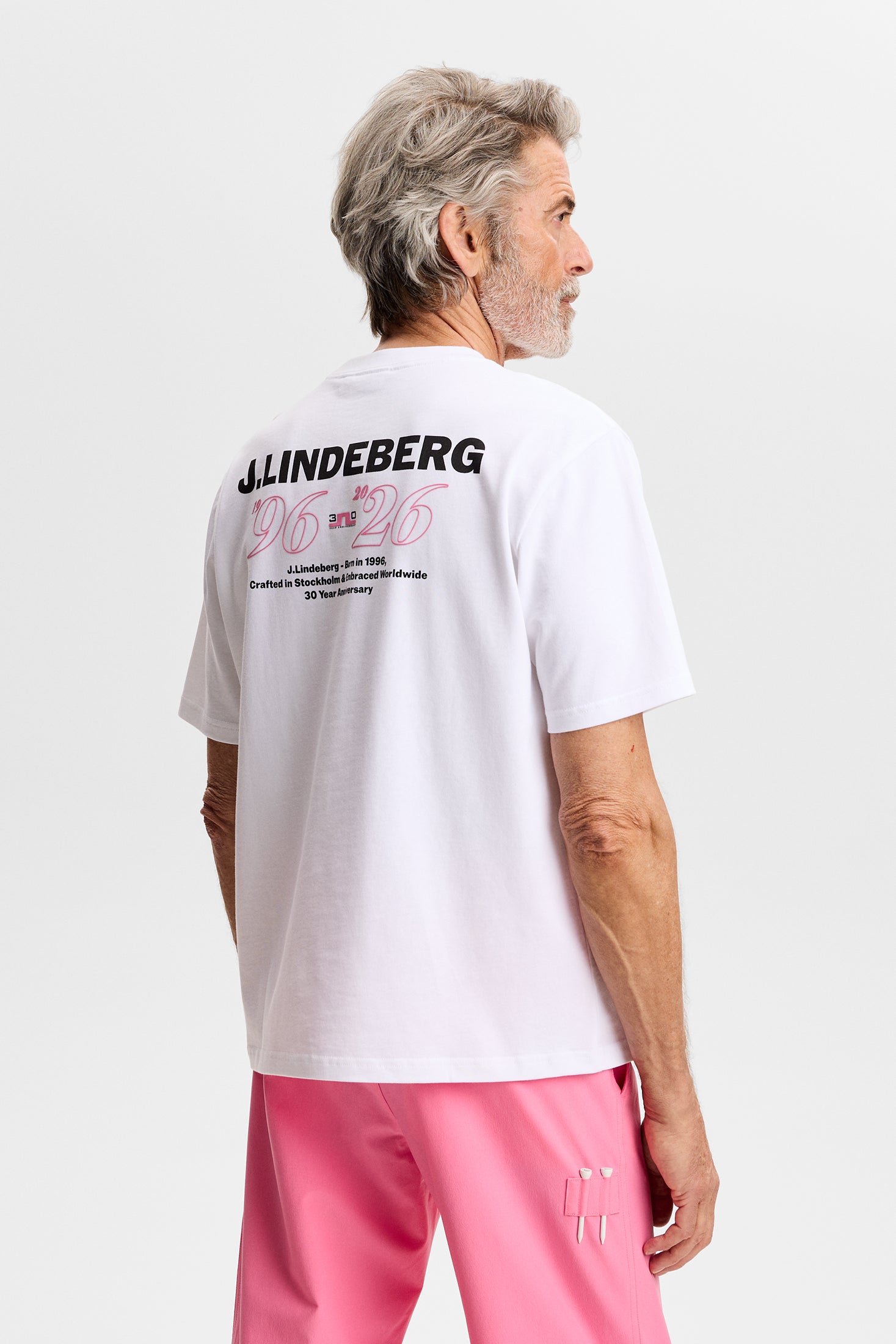 J.Lindeberg 30Y Hale t-shirt in white · view 4 of 4