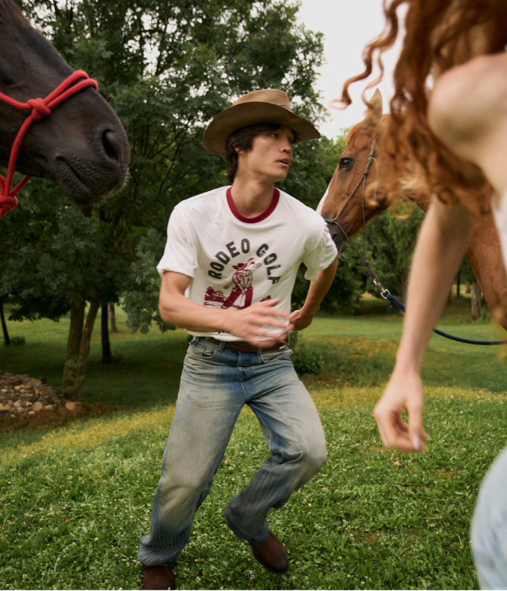 Rebolf Rodeo ringer tee in white · view 3 of 3