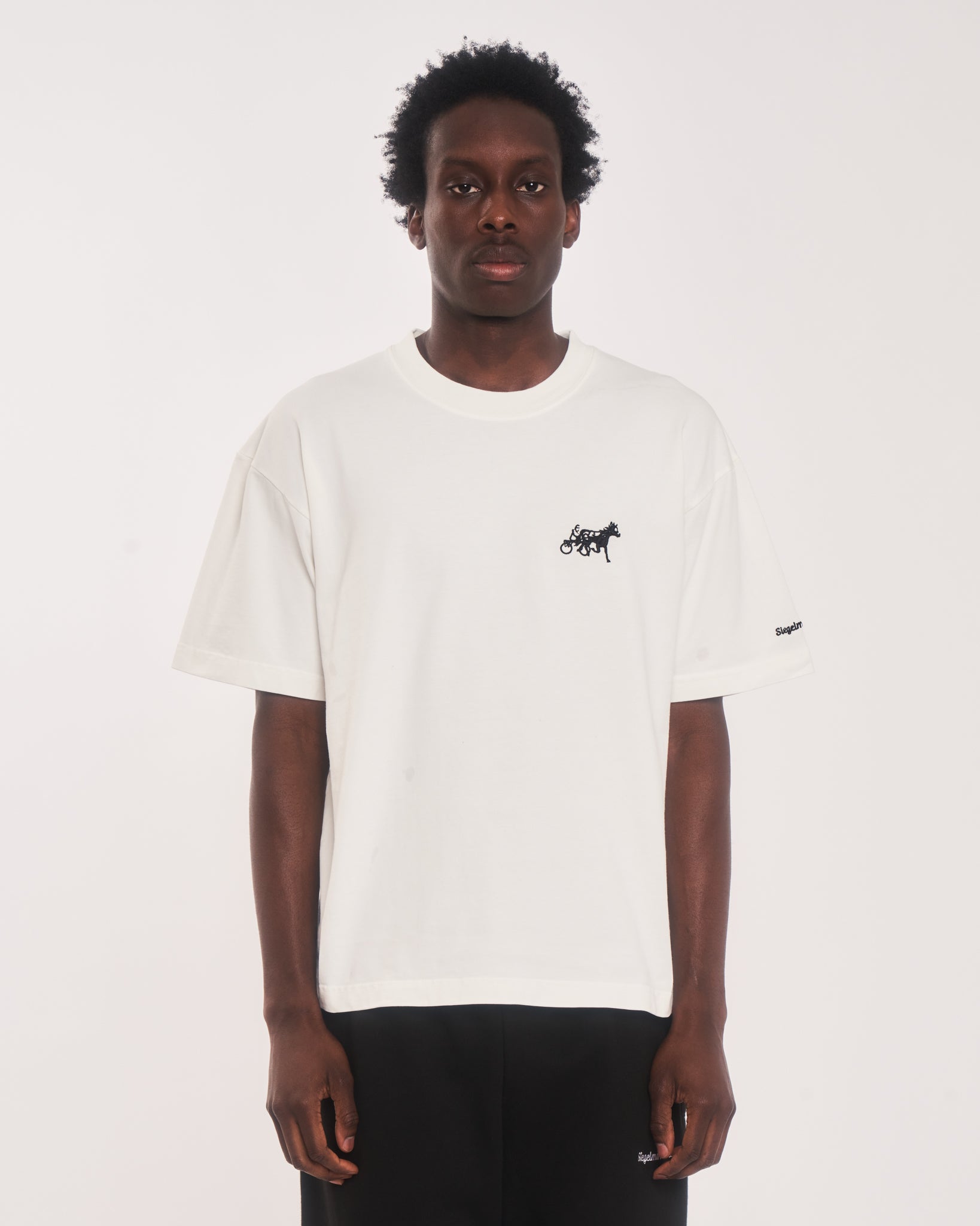 Siegelman Stable embroidered classic tee in white · view 2 of 3