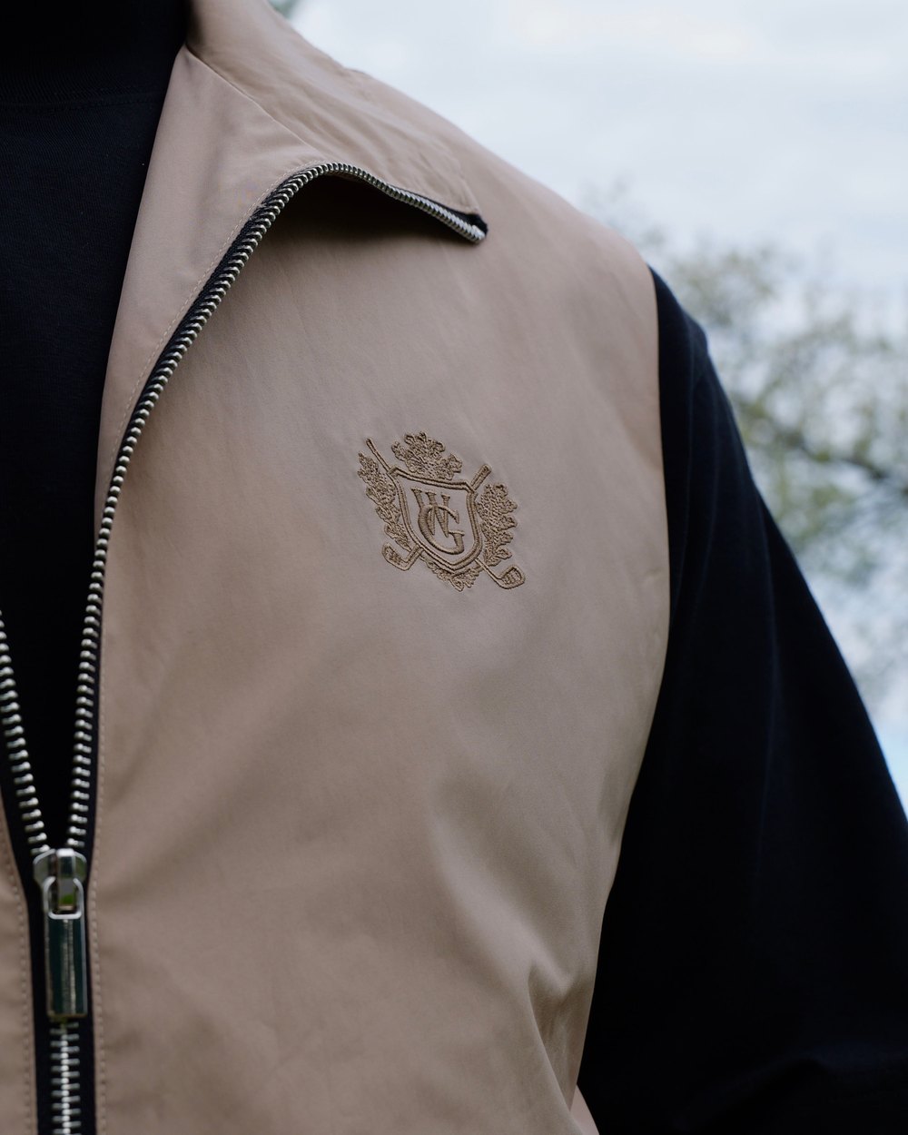 Woodgrain Golf Nylon Vest, Tan &middot; view 4 of 4