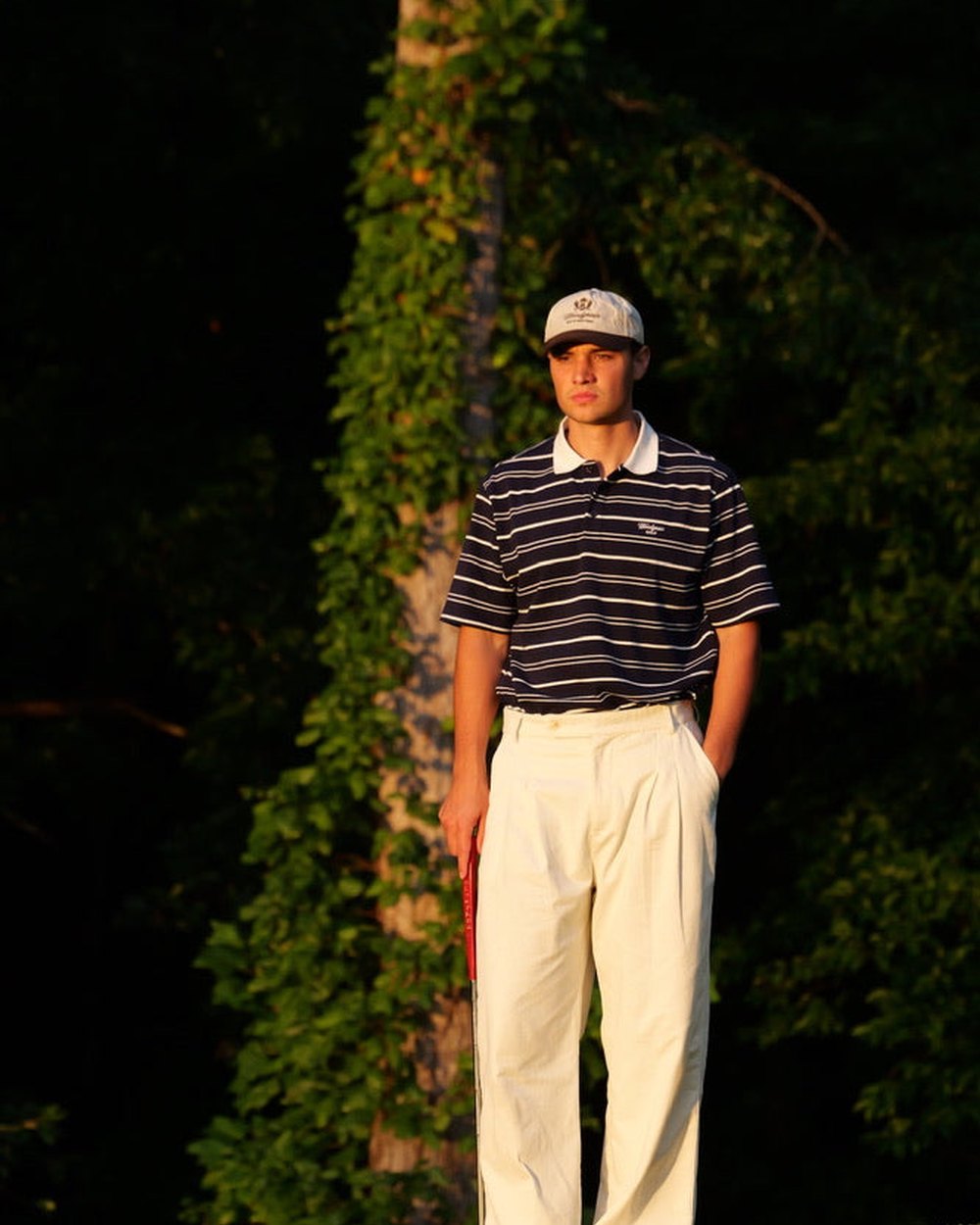 Woodgrain Golf Legacy Double Pleated Trouser, Cream &middot; view 2 of 4